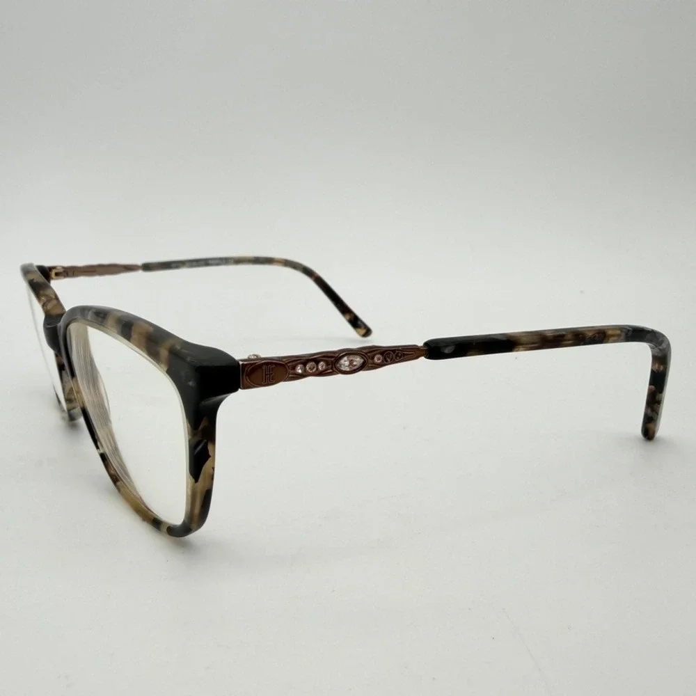 Helium Paris 4310 Marble Eyeglasses Frames 52-16-135 Case Rhinestone Temple